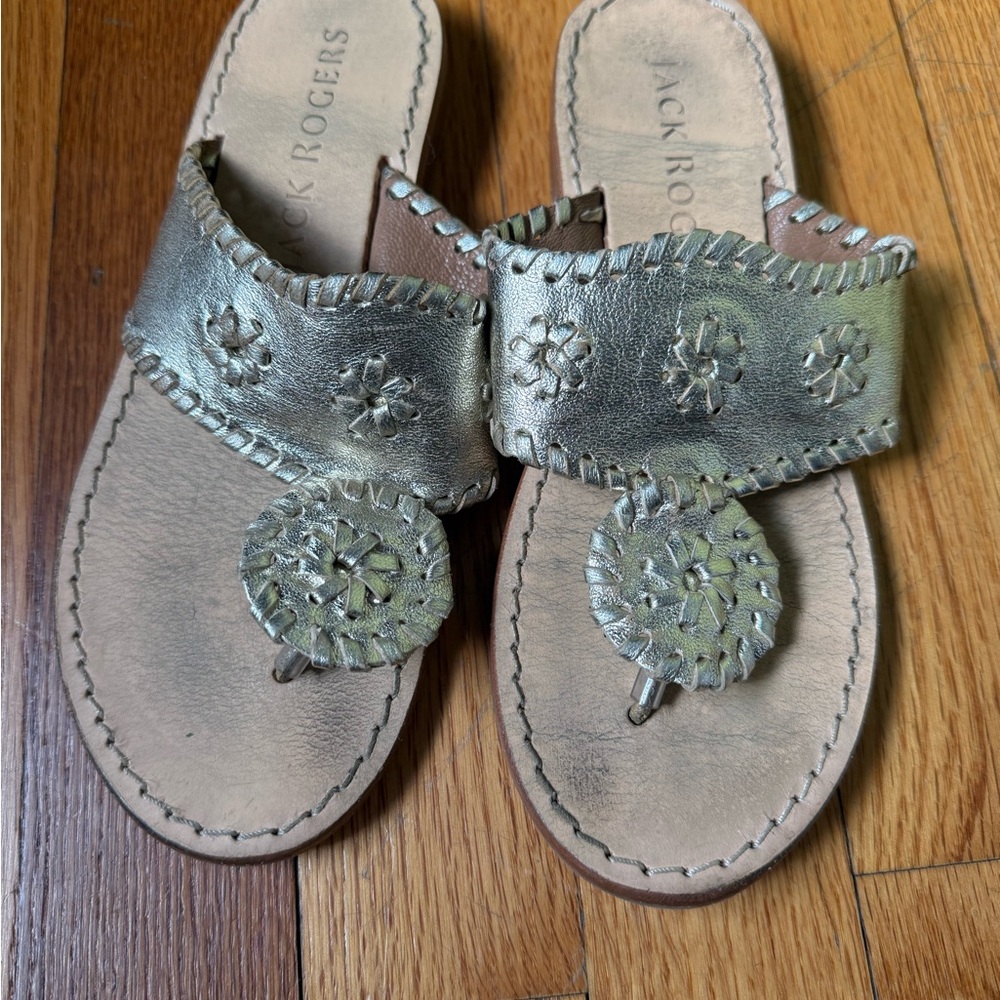 Jack Rogers girls Gold Sandals
